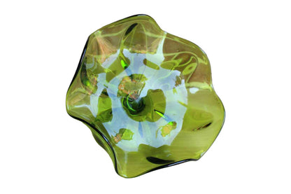 Viking Art Glass (West Virginia, USA) Epic 6-Petal Green Footed Bowl