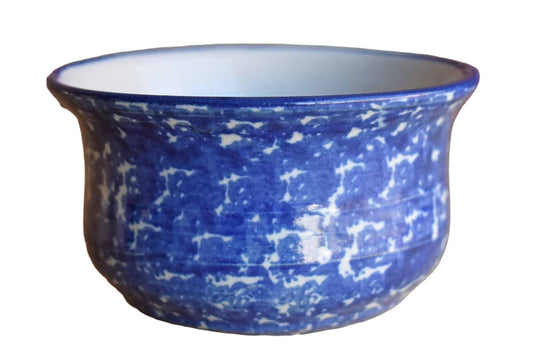 Blue Spongeware Ceramic Apple Baking Dish