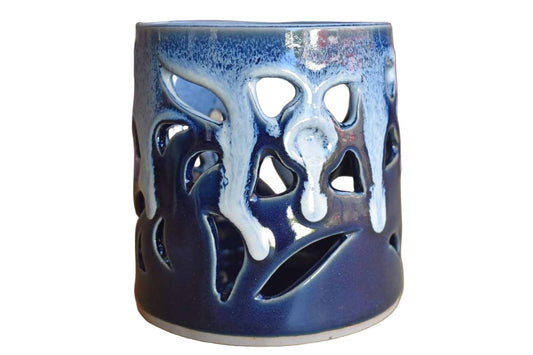 Bay Pottery (Virginia, USA) Cobalt Blue Ceramic Candle Holder
