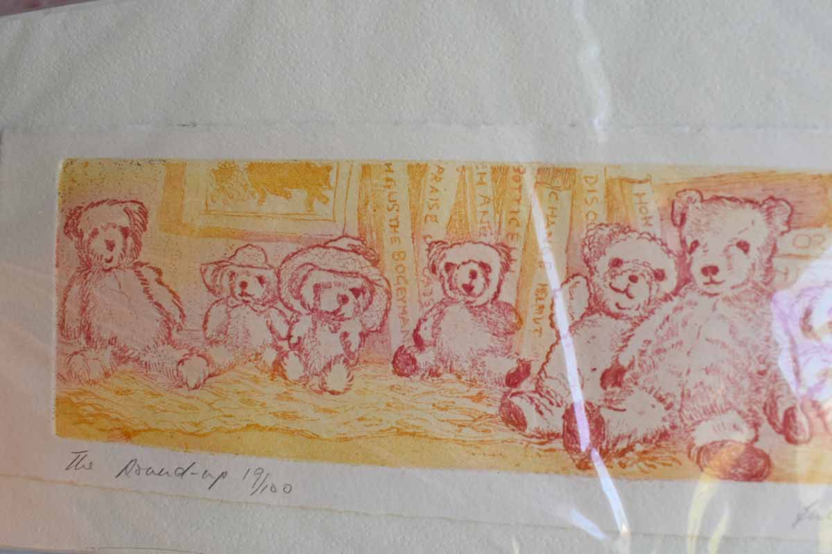 Original Signed Prints of Teddy Bears and a Forest
