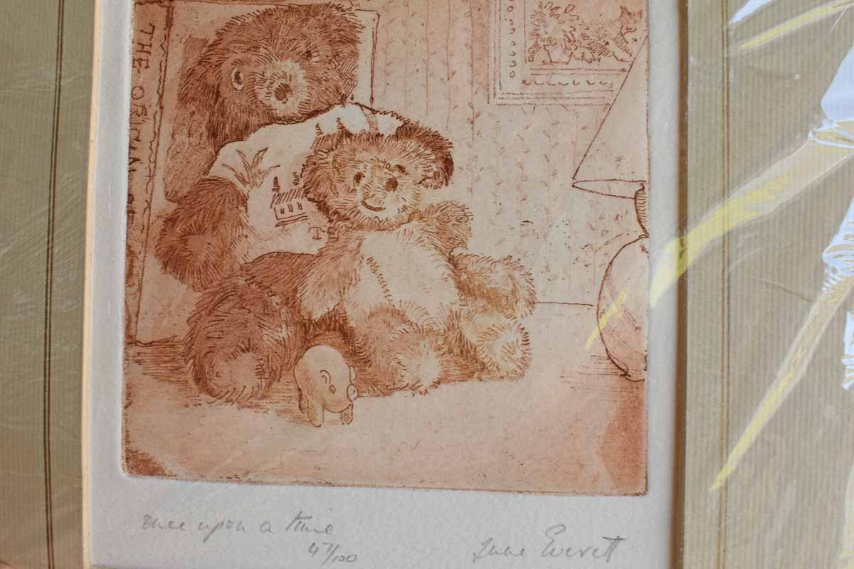 Original Signed Prints of Teddy Bears and a Forest