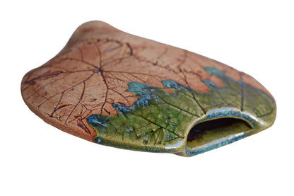 Small Pillow Vase with Incised Leaf and Bee Designs