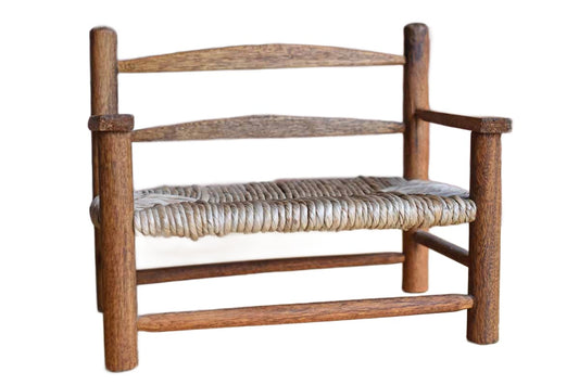 Little Wood Bench with Woven Seating