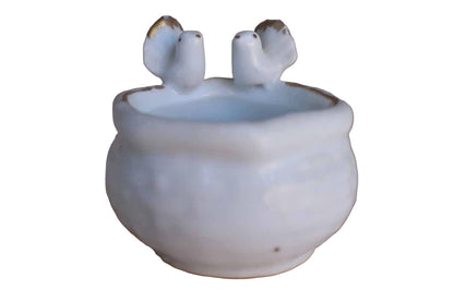 Little Porcelain "Basket" with Birds Perched on the Rim