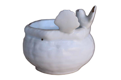 Little Porcelain "Basket" with Birds Perched on the Rim
