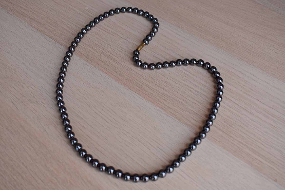 Metallic Hematite Necklace with Barrel Clasp