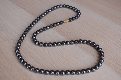 Metallic Hematite Necklace with Barrel Clasp