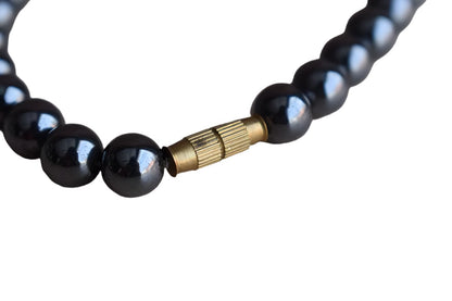 Metallic Hematite Necklace with Barrel Clasp