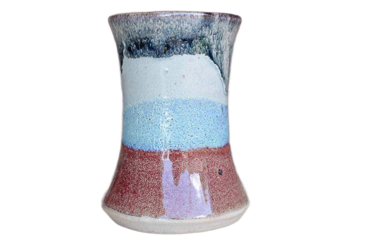 Stoneware Vase with Bands of Natural Glazes, Made in 1981