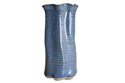 Pair of Ochre and Blue Stoneware Vases