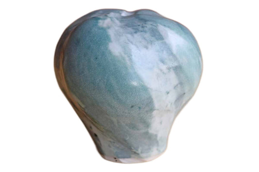 Ceramic Bud Vase with Cloudy Blue and White Glazes