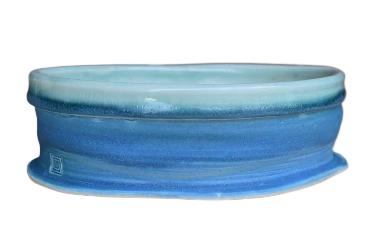 Blue Oval Handmade Ceramic Planter