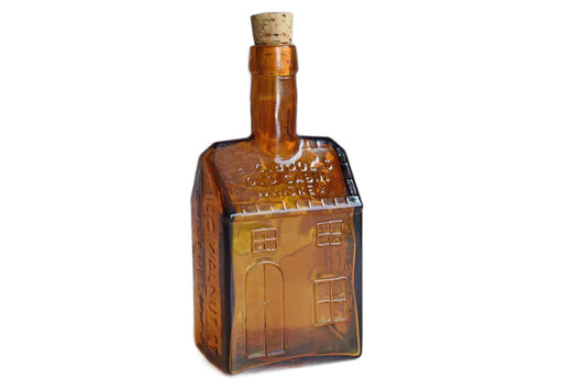 E.G. Booz's Old Cabin Amber Glass Whiskey Bottle (Empty)