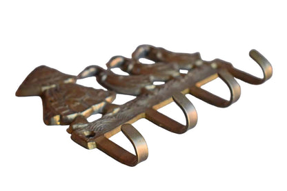 Brass Key Hook with Ducks and Girl in Sundress and Hat