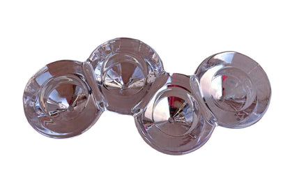 Funky Clear Glass 4-Tea Light Candle Holder