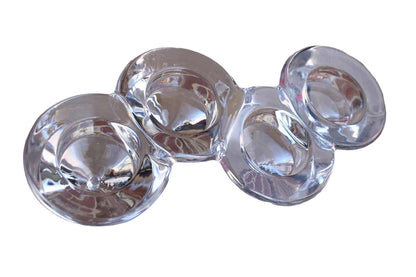 Funky Clear Glass 4-Tea Light Candle Holder