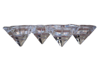 Funky Clear Glass 4-Tea Light Candle Holder