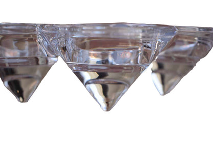 Funky Clear Glass 4-Tea Light Candle Holder