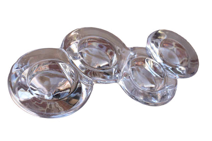 Funky Clear Glass 4-Tea Light Candle Holder