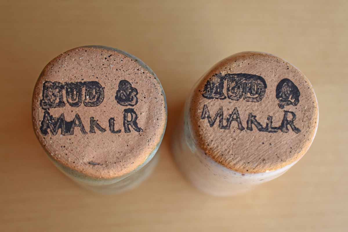 Mud & Maker (Pennsylvania, USA) Stoneare Cups with Cat Mask Faces
