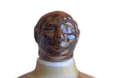 Salt Glazed Stoneware Round Man Alcohol Decanter