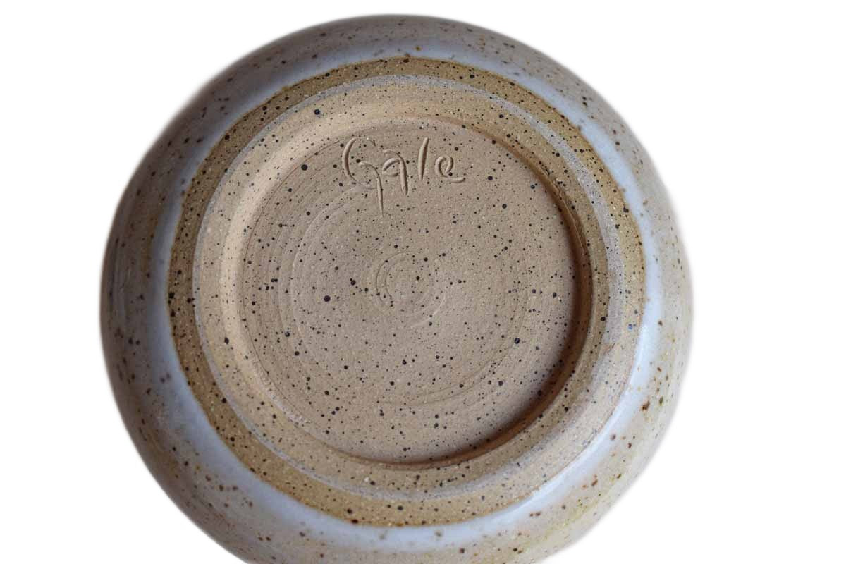 Small Speckled Blue and Tan Stoneware Decanter
