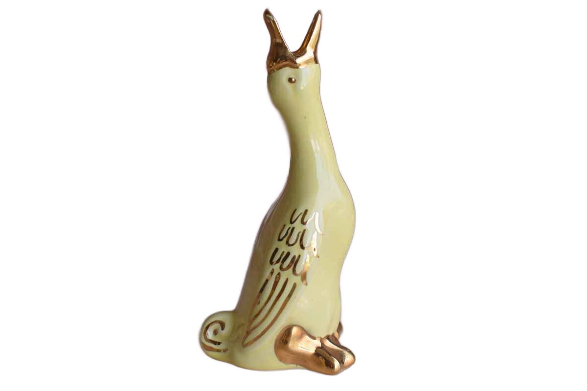 Adorable Yellow and Gold Duck-Shaped Bud Vase