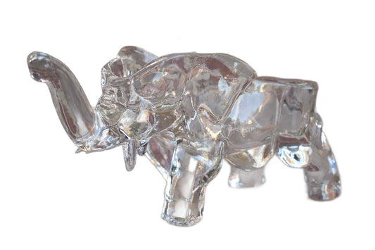 Clear Pressed Glass Elephant Bowl