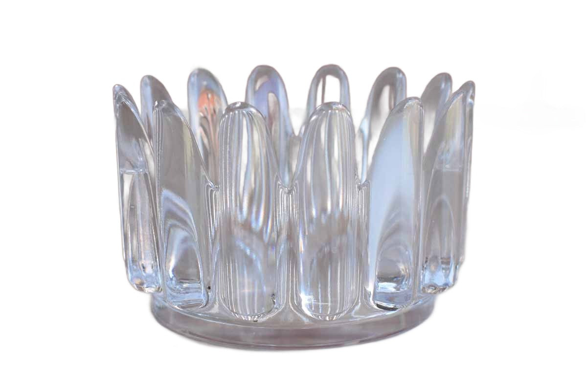 Clear Round Glass Bowl with Spiked Rim