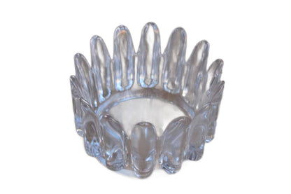 Clear Round Glass Bowl with Spiked Rim