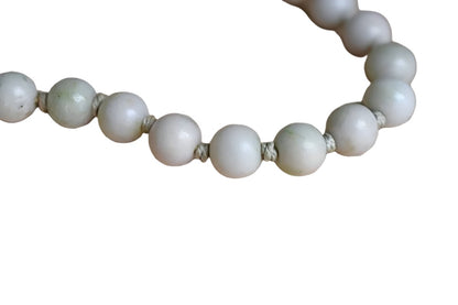 Polished Light Green Stone Bead Necklace