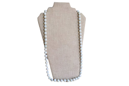 Polished Light Green Stone Bead Necklace