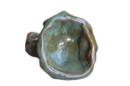 Handmade Green Flower-Like Pedestal Dish