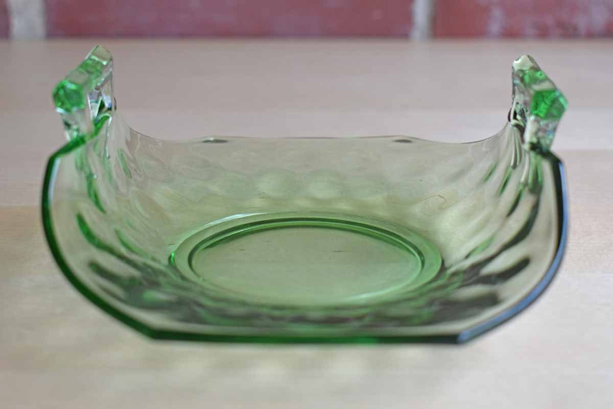 Green Glass Candy Dish