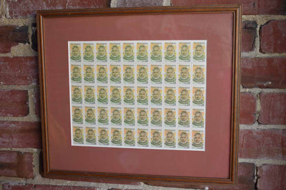 Framed Ernest Hemingway 25-Cent Stamps from the 1989 "Literary Arts" Series from the USPS