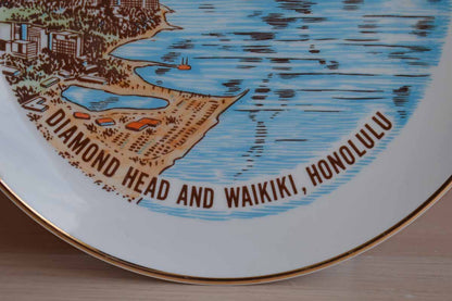 Viletta's Arts Porcelain Honolulu Hawaii Souvenir Dish