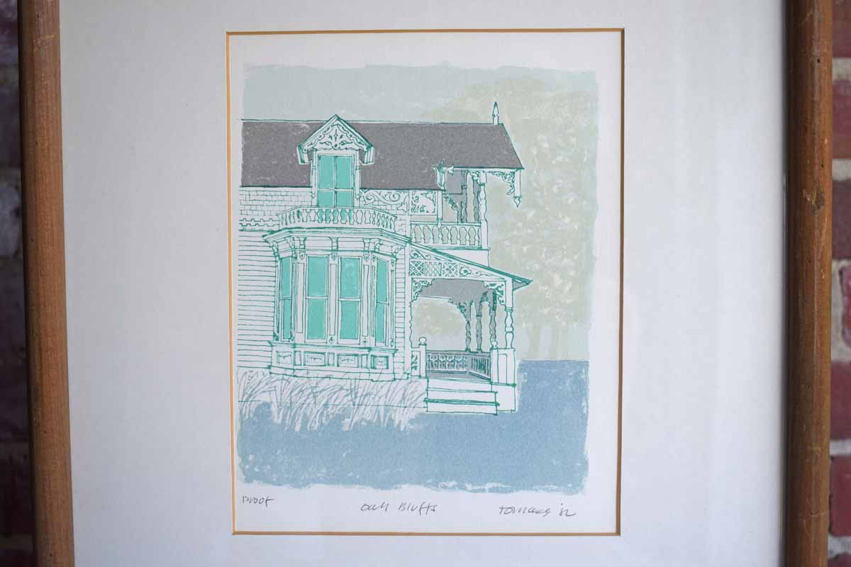 Norman Tomases Pair of Original Signed Proof Prints of a Victorian House and Vase of Flowers