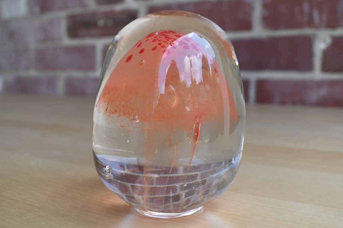 Art Glass Paperweight with a Jellyfish Inside