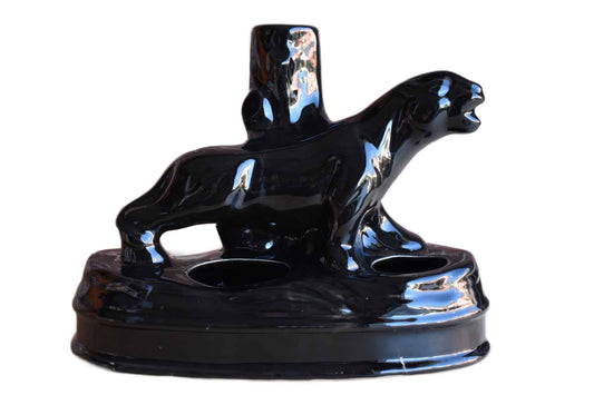 Glossy Black Panther Lamp Base Planter (Base Only)