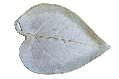 Ceramic Green Leaf-Shaped Dish