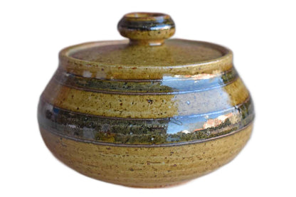 Speckled and Striped Ceramic Lidded Box