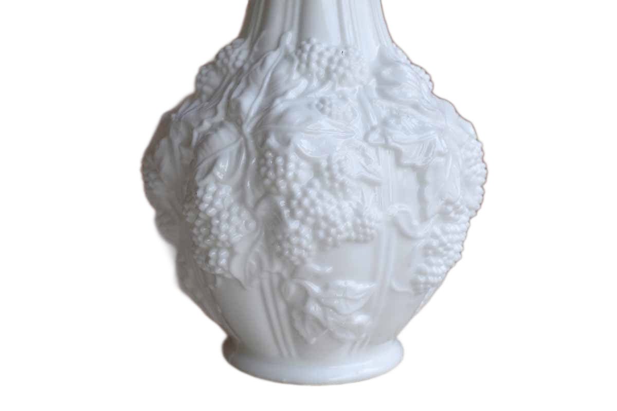 Imperial Glass Company (Ohio, USA) Paneled Grape Milk Glass Vase