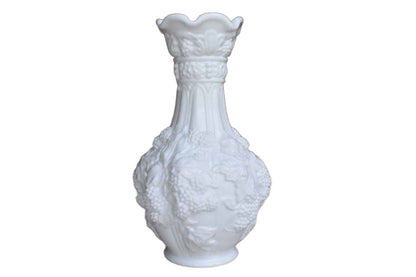 Imperial Glass Company (Ohio, USA) Paneled Grape Milk Glass Vase