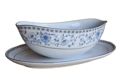 Mikasa (Japan) Fuji Fine China Gravy Boat with Attached Underplate