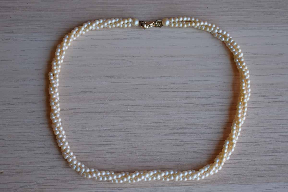 Monet White Pearl Necklace with Five Black Pearls Ran… - Gem