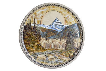 Handmade Ceramic Plate Depicting Mt. Sir Donald by Trudy Golley