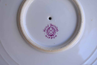 Morimura Brothers (Japan) Porcelain Dish with Hand Painted Flowers and Gilded Trim