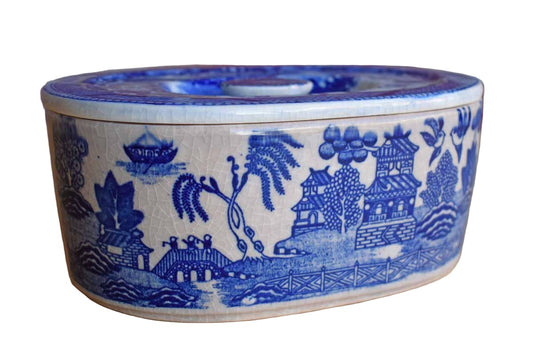 Moriyama (Japan) VERY OLD Covered Transferware Dish