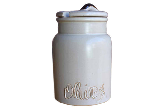 Arts-Ceram Grand Feu (France) Ceramic Olives Container