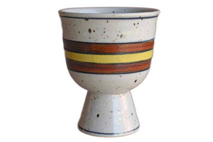 Little Ceramic Cup with Striped and Speckled Designs